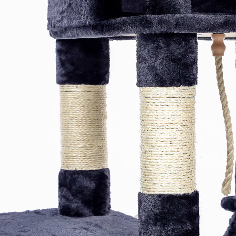 Maisonnette pour chat 65 po Mccusker, Gris fumé