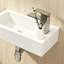 Lavabo de salle de bain mural rectangulaire en céramique avec trou de robinet simple
