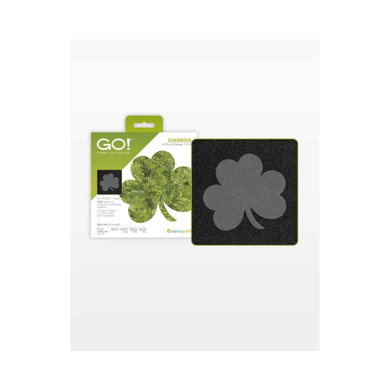 AccuQuilt GO! Matrice de découpe de tissu Shamrock pour projets de courtepointe, appliqués et de couture