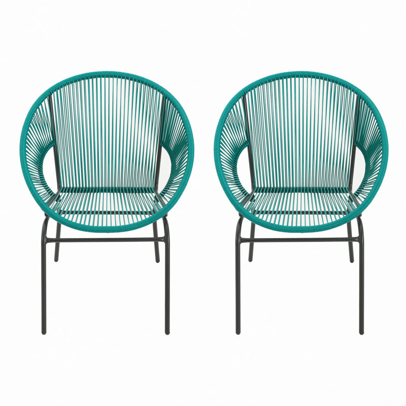 Chaise en osier, ensemble de 2, Sarcelle