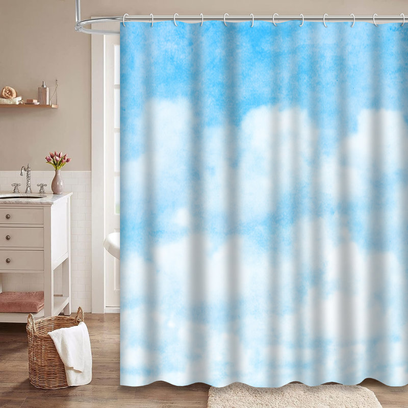 Rideau de douche à 12 crochets, L 72 po x l 78 po
