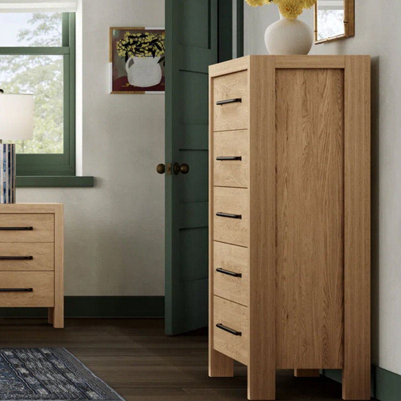 Laroche 40'' W 5 - Drawer Dresser, Pale Oak