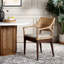 Fauteuil moderne rembourré avec coussin brun Bungalo