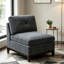 Fauteuil modulaire en tissu de chenille cendré 1 pièce sans accoudoirs