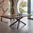Astrea Rectangular Solid Wood Top with Steel Base Dining Table-87038874
