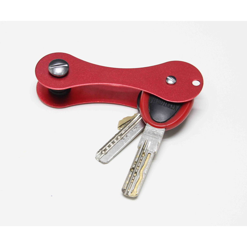 Fixtureisplays® Porte-clés compact rouge Porte-clés Porte-clés en aluminium 16072