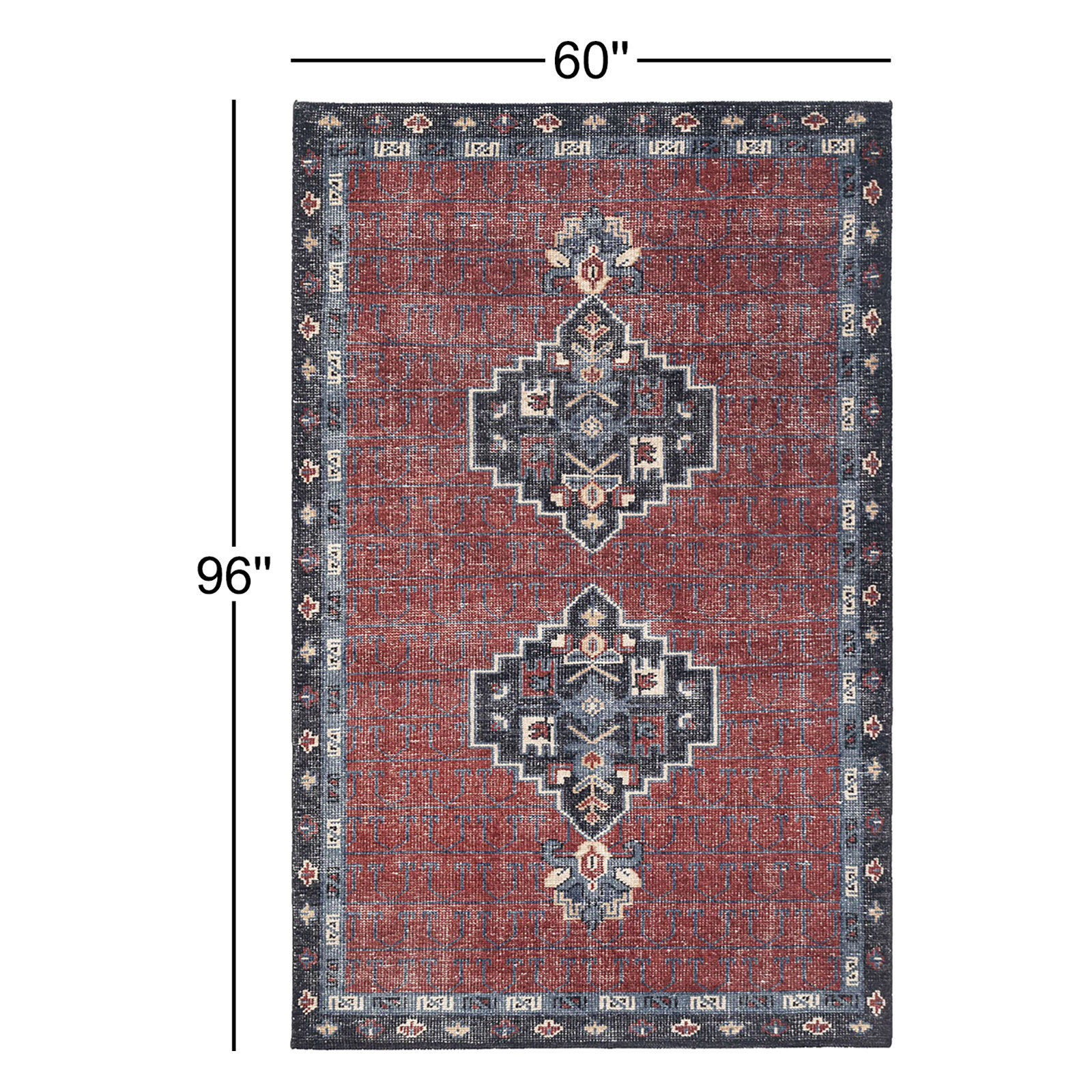 Hand-Knotted Oriental Wool Rug, Rectangle 5' x 8'