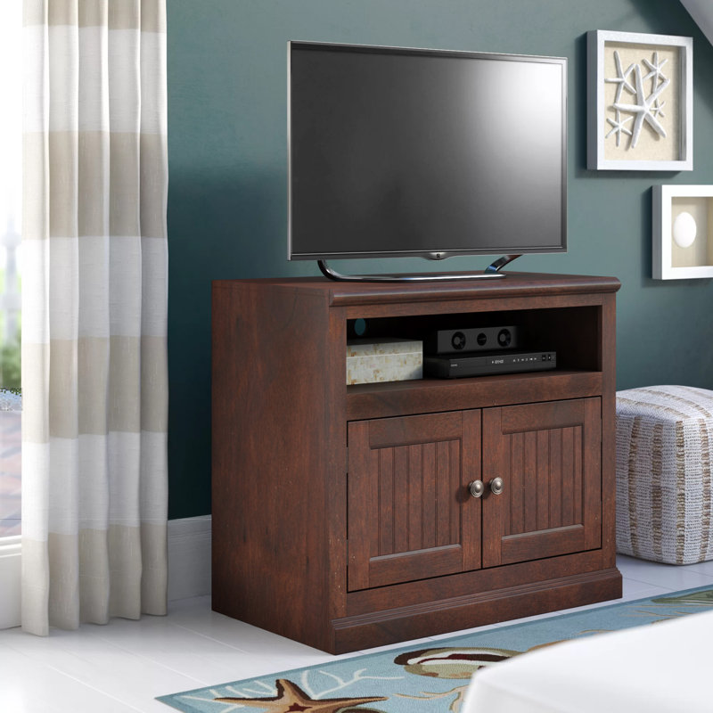 Aowyn Unfinished TV Stand for TVs up to 32", Caribbean Rum, Wood 
