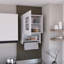 Armoire murale moderne avec porte-serviettes et porte-épices, 1 porte et 2 tablettes pour un rangement efficace