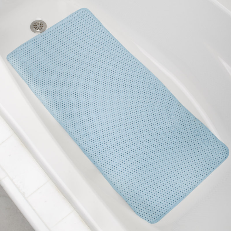 Tapis de douche gaufré à coussin souple, bleu