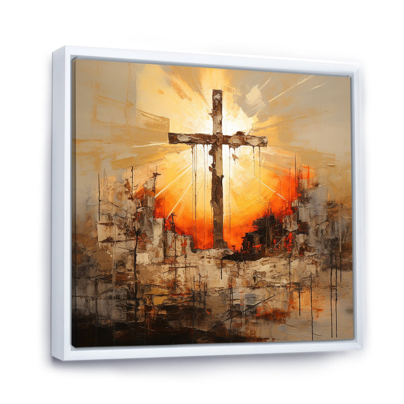 Impression sur toile, "Religion minimalisme", H 30 po x l 30 po x P 1 po, Cadre flottant blanc