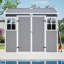 Remise utilitaire en plastique durable 8 x 6 pi avec plancher, verrouillable et résistante aux intempéries pour les outils de jardinage et les poubelles