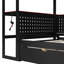 Lit de jour avec bureau intégré et lumière DEL, base de lit moderne avec 3 tiroirs de rangement et station de charge intégrée, bibliothèque multifonctionnelle pour tête de lit-2119190175