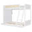 Twin Over Full Bunk Bed With Storage Bookcase, Rattan Guardrail And Light-1023726249