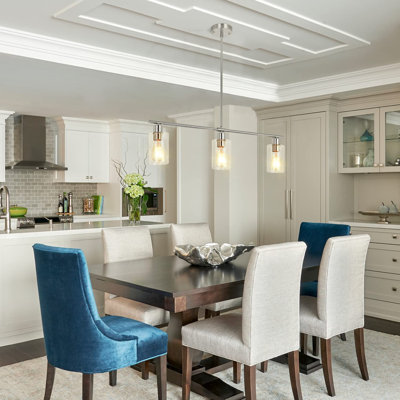 3 - Light Dimmable Kitchen Island Modern Linear Chandelier