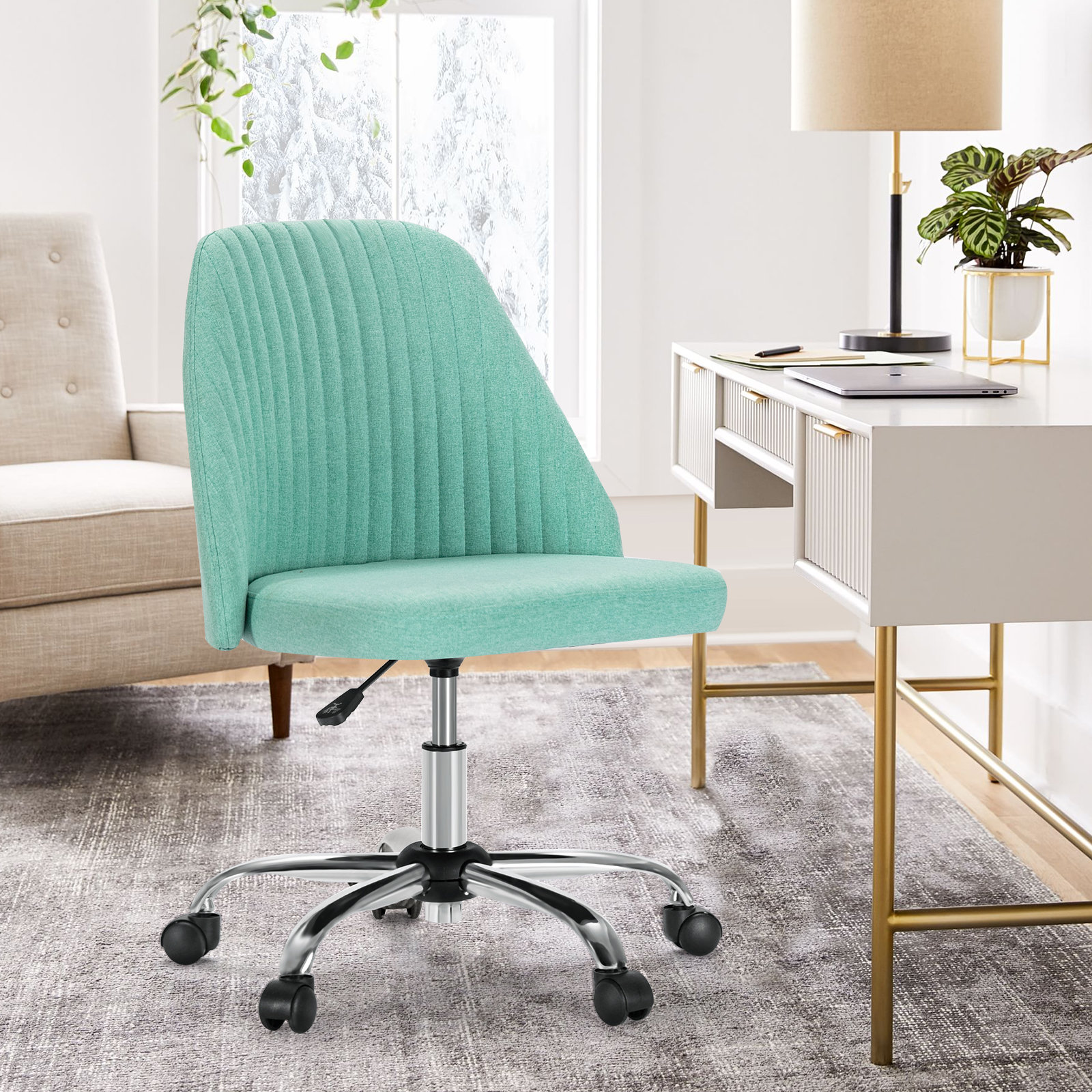Office Chair with Wheels, Green