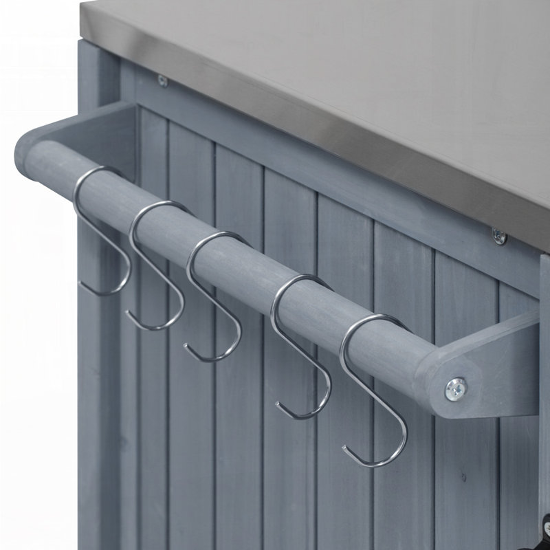 Îlot de cuisine 66,5 po pour l'extérieur, Bleu gris