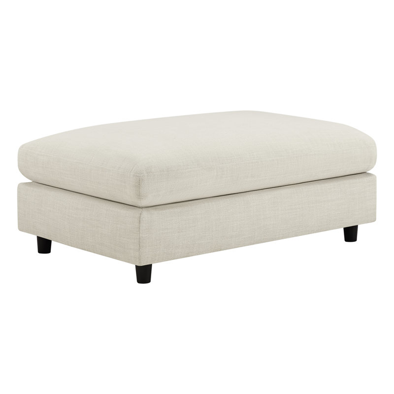 Repose-pieds rectangulaire rembourré 45 po Fleetwood, Beige Polyester