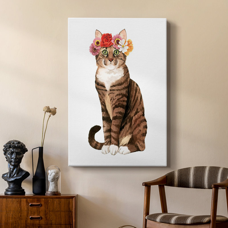 Flower Crown Cats II - galerie Cavas sur mesure, H 48 po x l 32 po