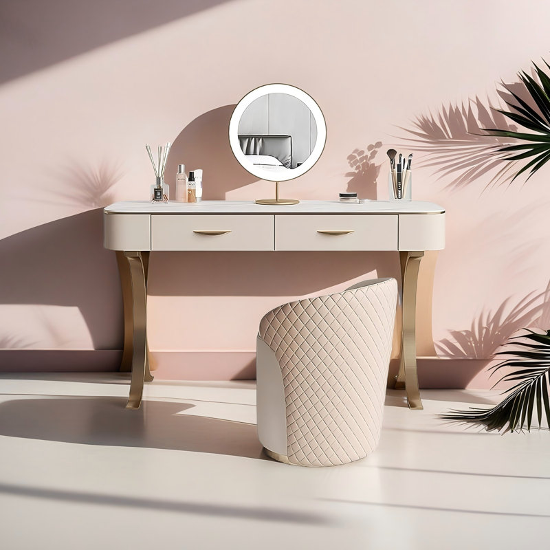 59.06"Luxury Cream-Style Solid Wood Vanity Set
