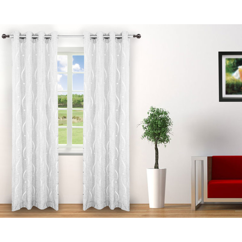 Henriksen Semi Sheer Curtain Pair, White