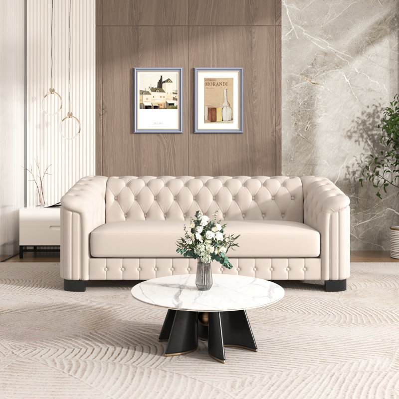 Canapé 3 places Mid-Century, Beige