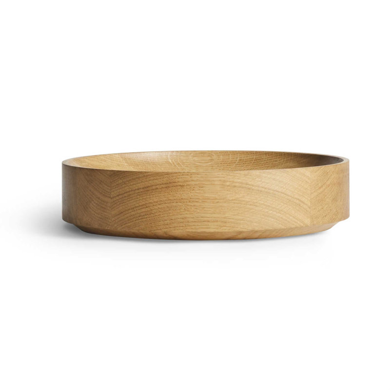 Cusp Solid Wood Decorative Bowl, 3" H x 12" W x 12" D, White Oak