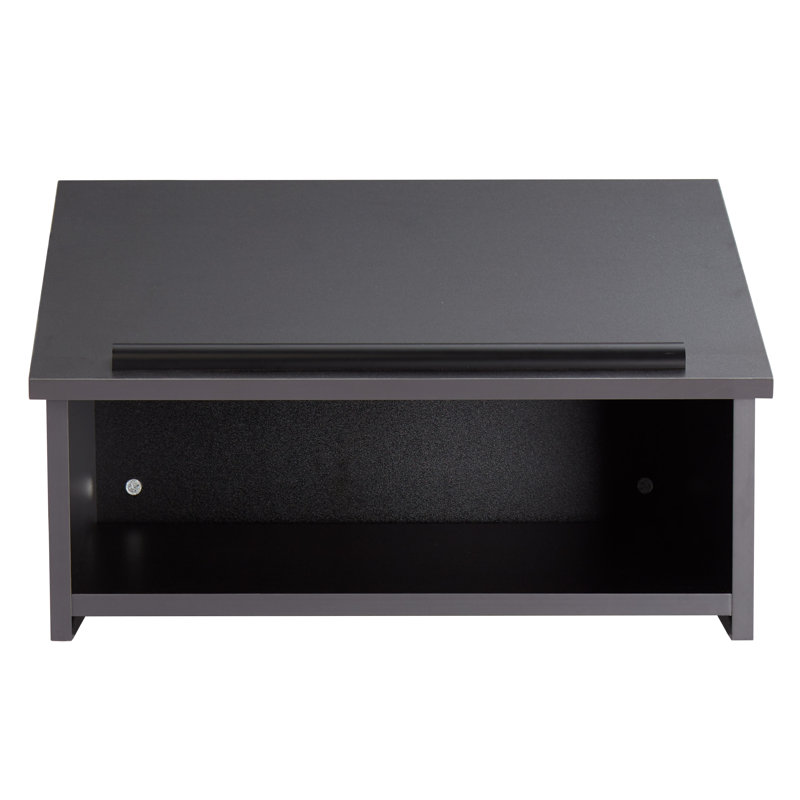 Black Thermofused Melamine Tabletop Lectern with Storage