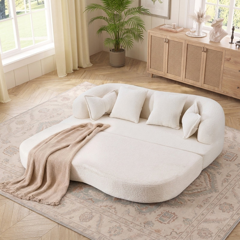 Canapé-lit convertible moderne pliable, Blanc