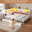 Lexiann Corner Bed with LED lights and charging station, modern bed with bookcase and 2 under bed storage drawers, no boxes/noise required modern sofa bed-969530212-942800838