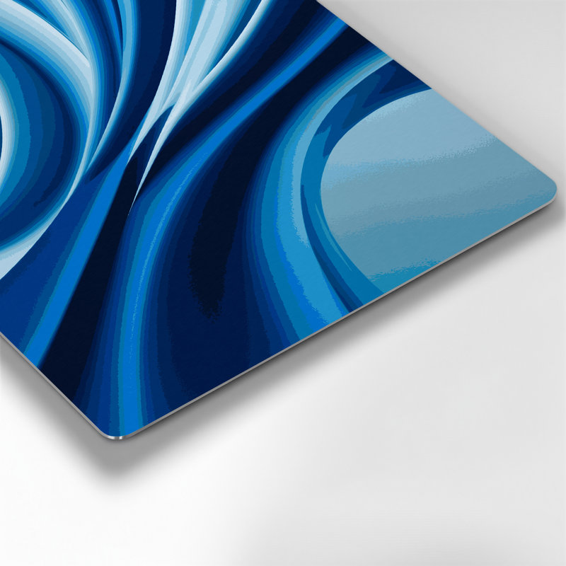 Gradient Abstract 16, art mural en métal bleu, H 16 po x l 16 po