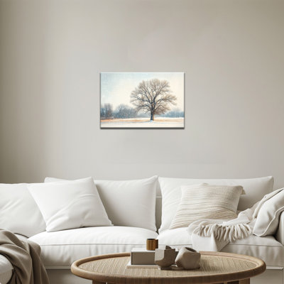 «Winter Tree», art mural sur toile - paysage de neige classique, affiche imprimée sur toile pour décoration de maison de vacances et œuvre murale de campagne, prête à être suspendue, 12 po x 18 po