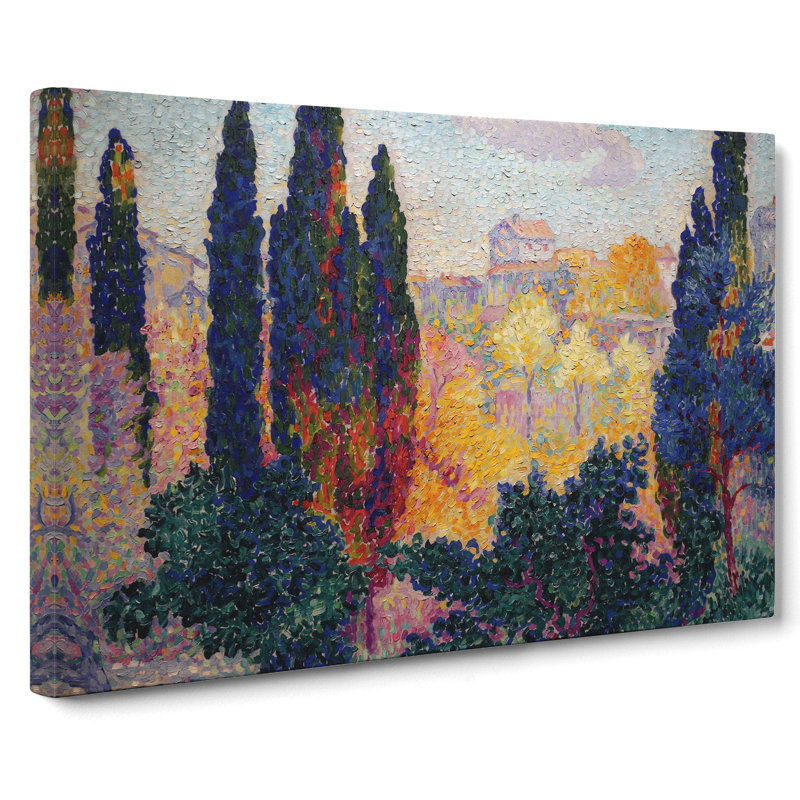 Cypresses by Henri-Edmond Cross - Painting, Wrapped Canvas, 40cm H x 60cm W x 3cm D