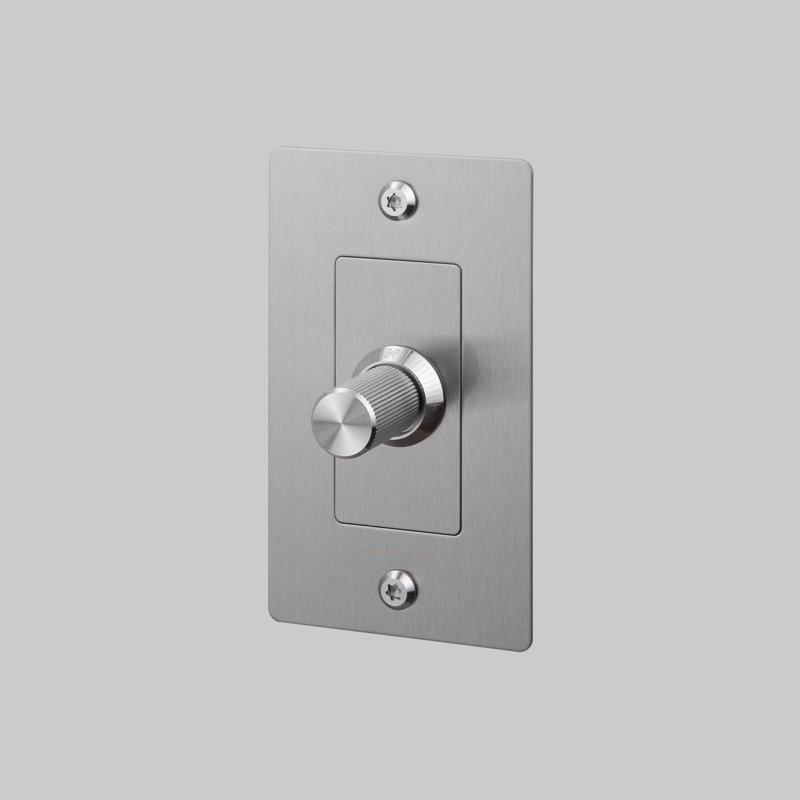 1G Dimmer / LED / Linear / With Logo, Steel, 1 Gang