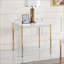 Blanc et blanc Table basse dorée moderne pour le salon Glam - Pieds tubulaires en métal, polyvalents et amp; Assemblage facile