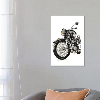 Motorcycles In Ink IV by Annie Warren - Wrapped Canvas Print