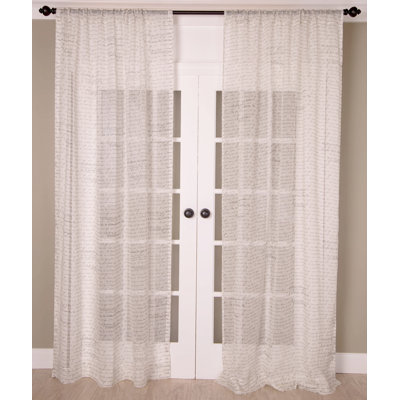 Printed Unlined Sheer Rod Pocket Curtains Panel for Living Room with No Lining