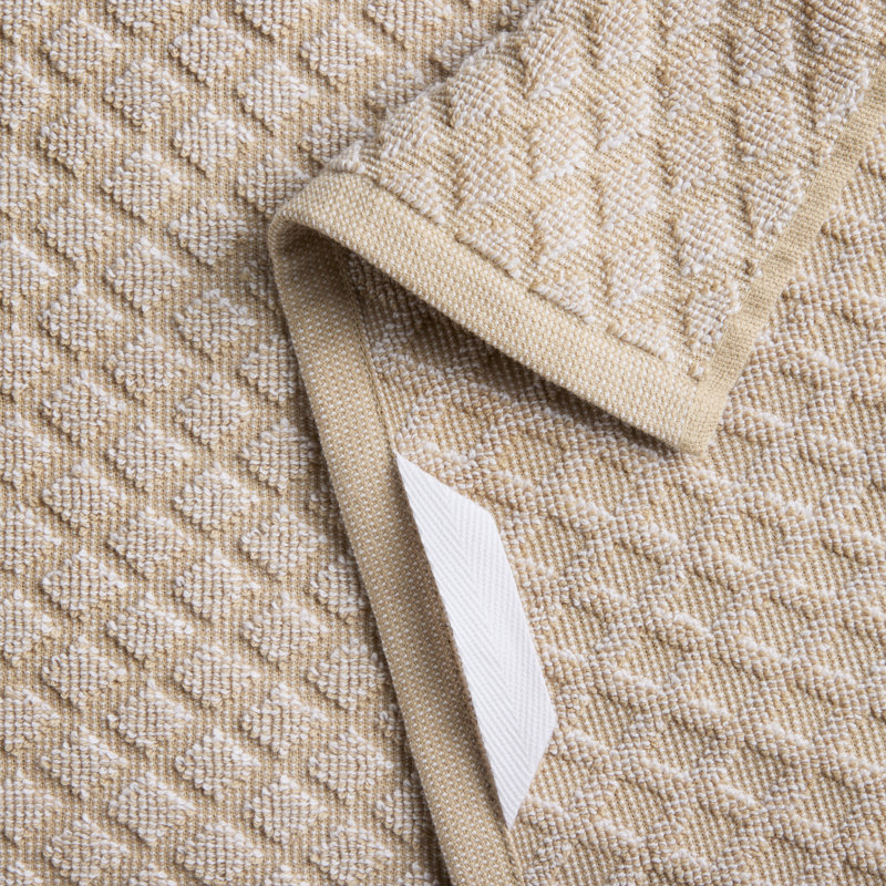 MARTHA STEWART Honeycomb Chambray Textured Kitchen Towel 4-Pack Set Natural 16"x28", Natural