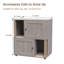 Double bac à litière pour chat, enceinte cachée avec poteaux en sisal et tapis, gris-130625765-130625766
