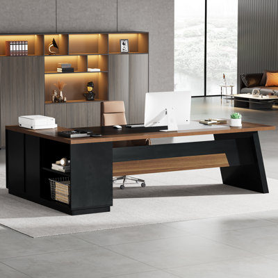 Bureau de direction en L avec tiroirs