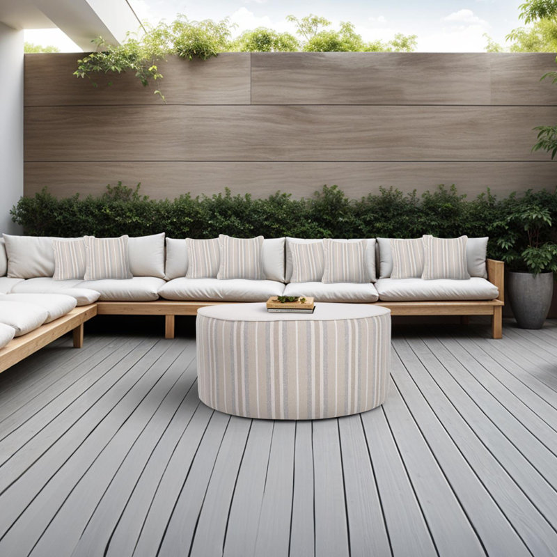 Indoor/Outdoor Universal Round Ottoman Dune Terra, Sand