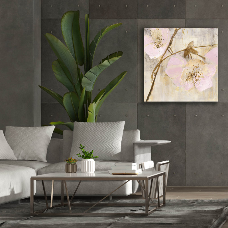 «Elegance 2 Pink» par Albena Hristova, art mural sur toile, H 37 po x l 37 po x P 1,5 po