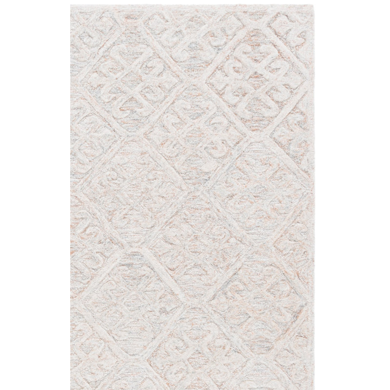 Tapis géométrique en laine tissé à la main Harvest 117, Rectangle 6 pi x 9 pi