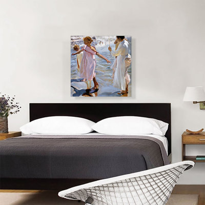 «Time for a Bathe Valencia 1909» par Joaquin Sorolla y Bastida, reproduction d'art sur toile tendue