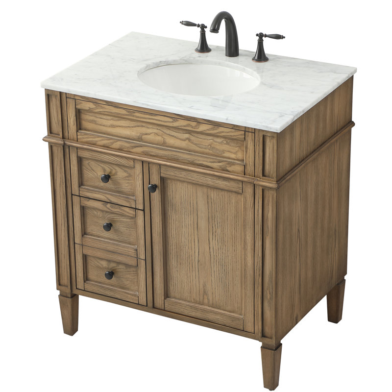 Ensemble de meuble-lavabo simple 32 "Rivers, Bois flotté