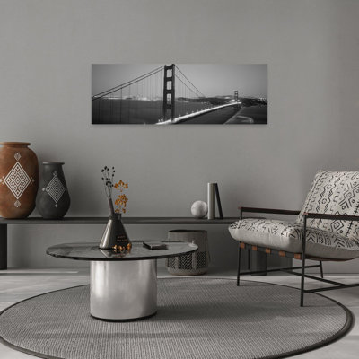 Vue en plongée d'un pont illuminé la nuit, pont Golden Gate, San Francisco, Californie, États-Unis, art contemporain abstrait, art mural