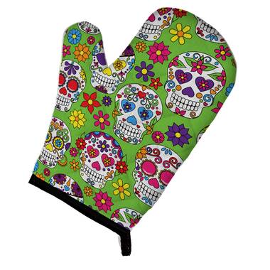 Fiesta Skull & Vine Oven Mitt & Pot Holder, Multi, 2 Piece