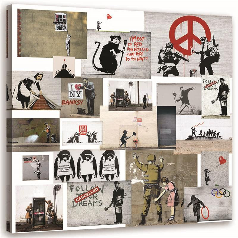 Leinwandbild Banksy mural 14015