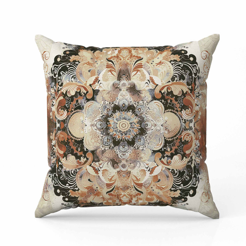 Coussin Verdant Fire, Beige, Carré 26 po