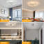 64Cm Silver Square LED Dimmable Flush Mount Ceiling Light With Remote